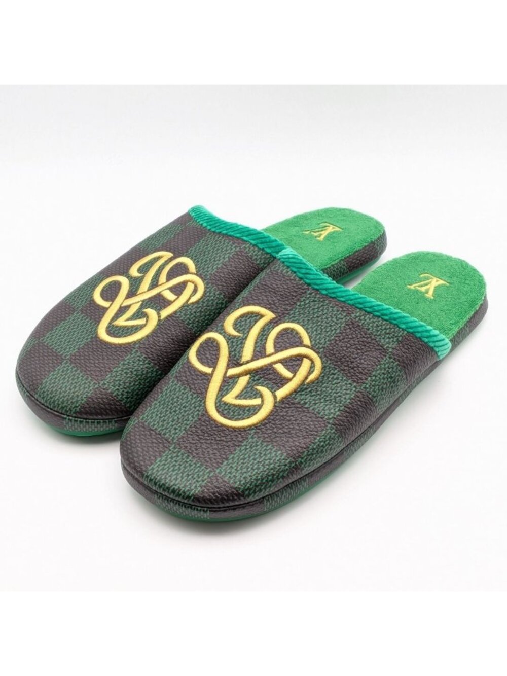Louis Vuitton Palace Line Damier Green Brown Sandals Slippers